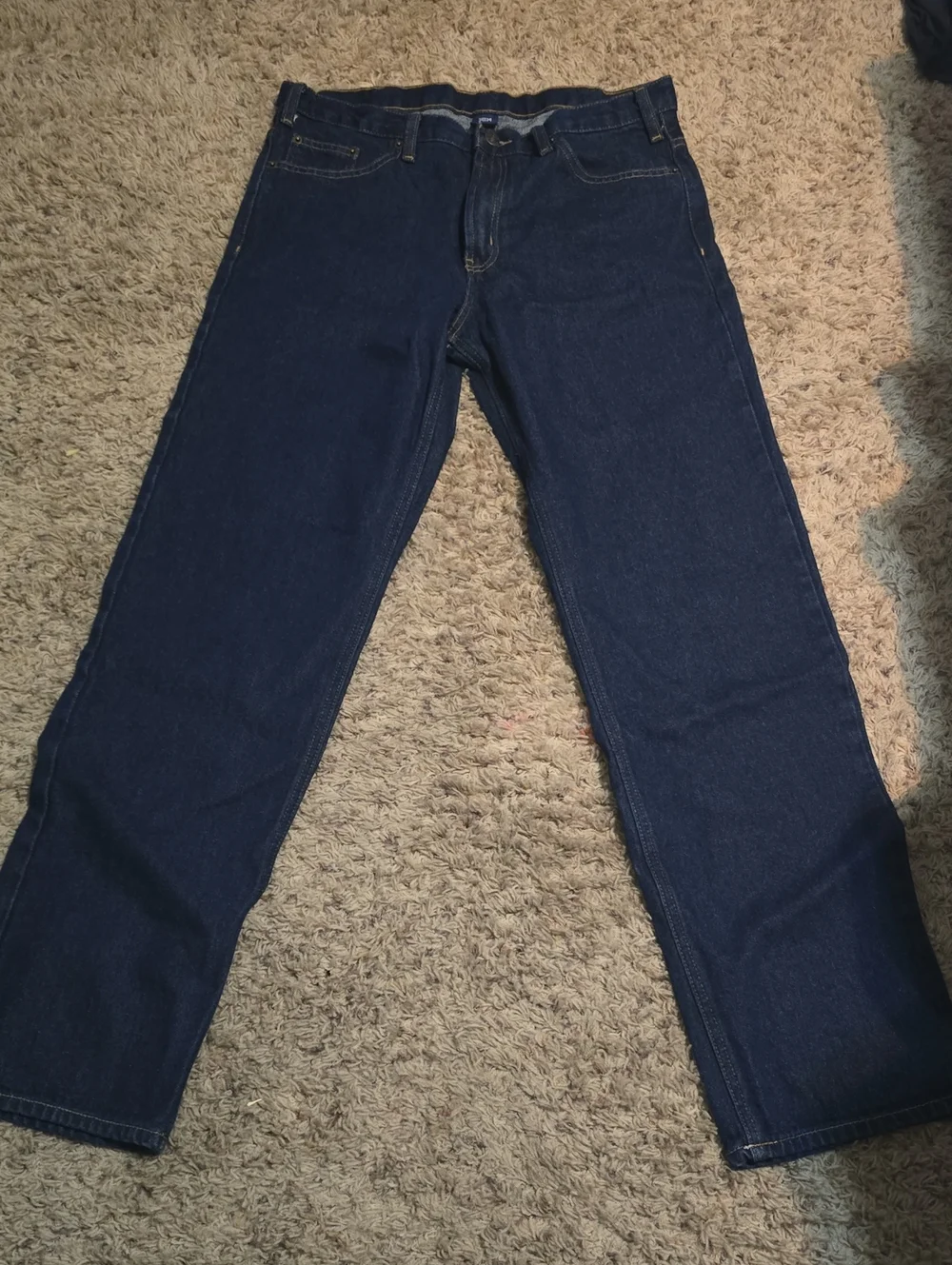 Men's Straight Fit Dark Blue Jeans - Classic Denim